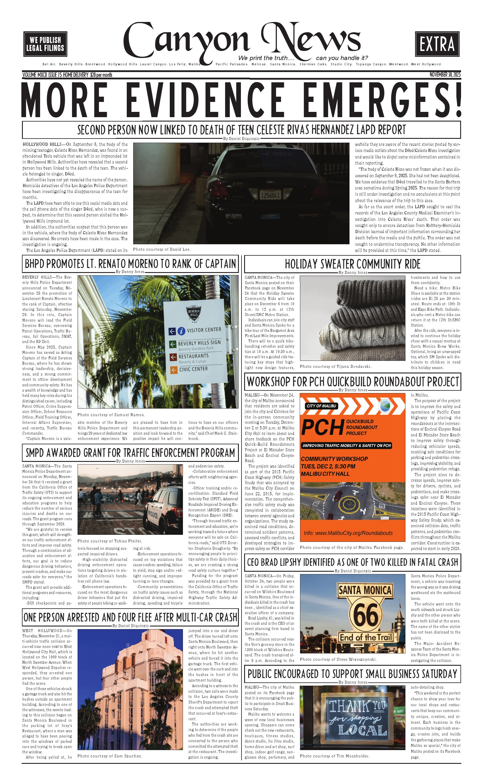 Canyon News Bradsheet Page 01